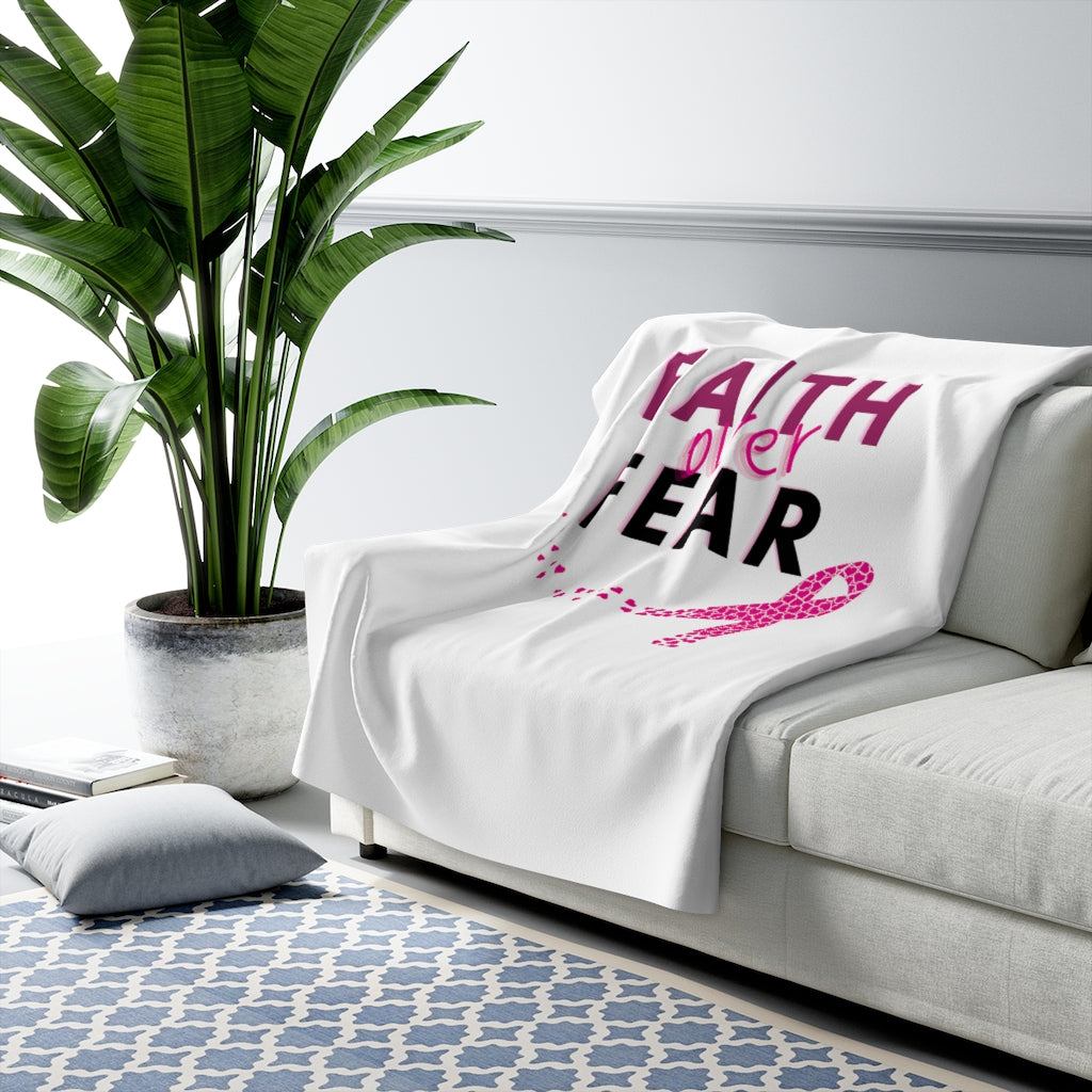 Faith over Fear Sherpa Fleece Blanket