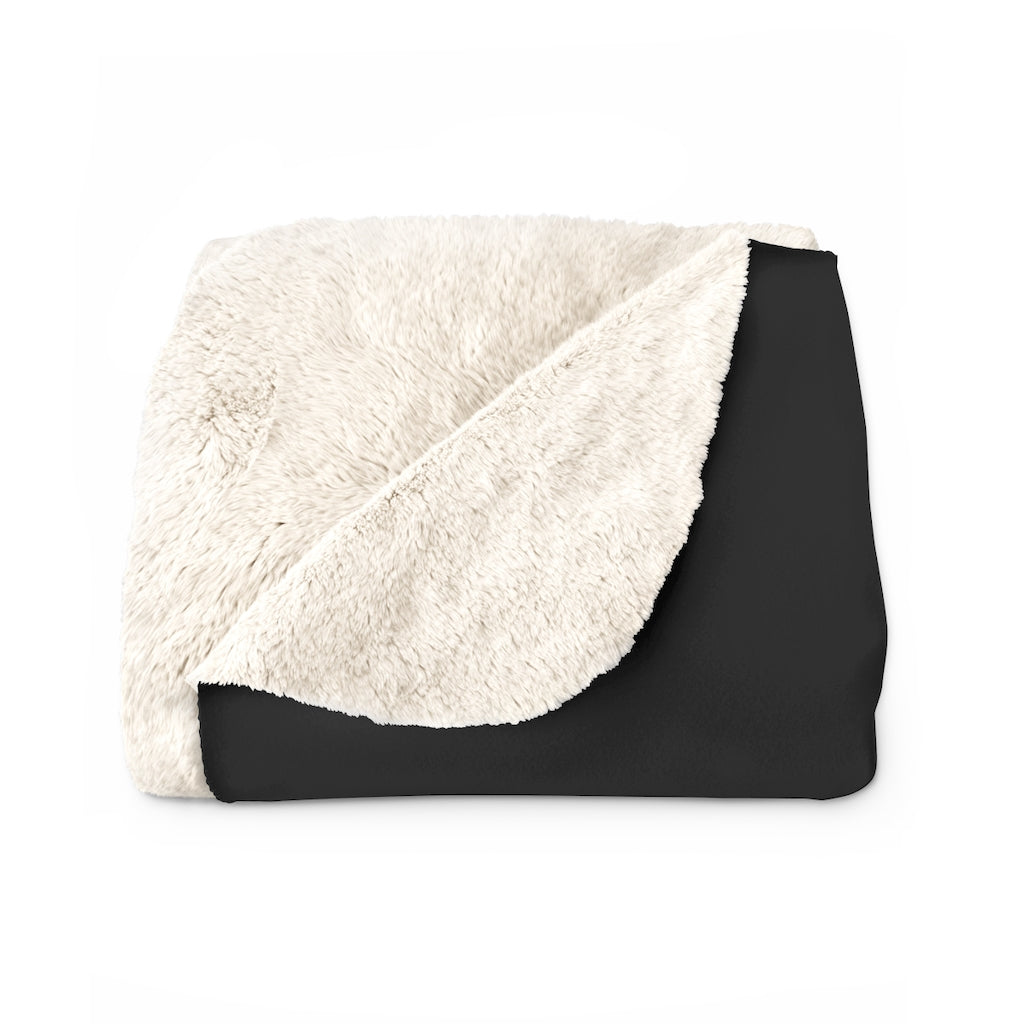 Believe - Black Sherpa Fleece Blanket