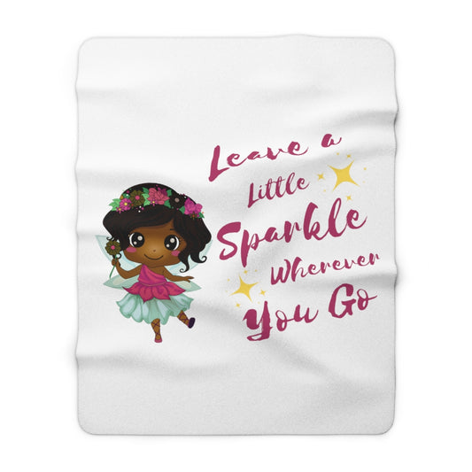 Pink Sparkle Fairy Sherpa Fleece Blanket